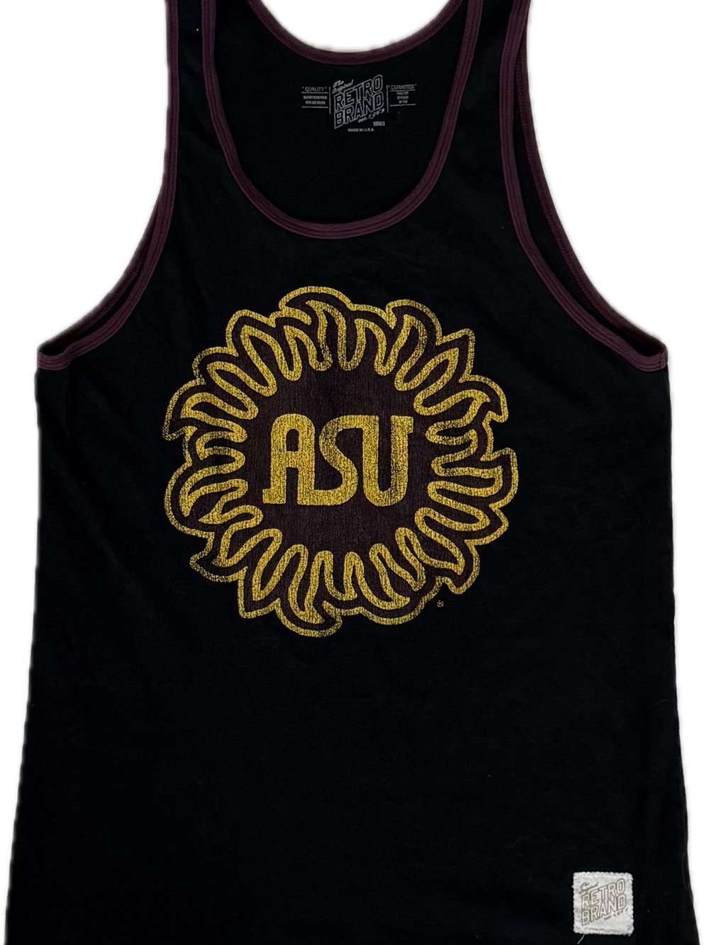 Original Retro Brand ASU Black Tank Top with Gold Sun Logo